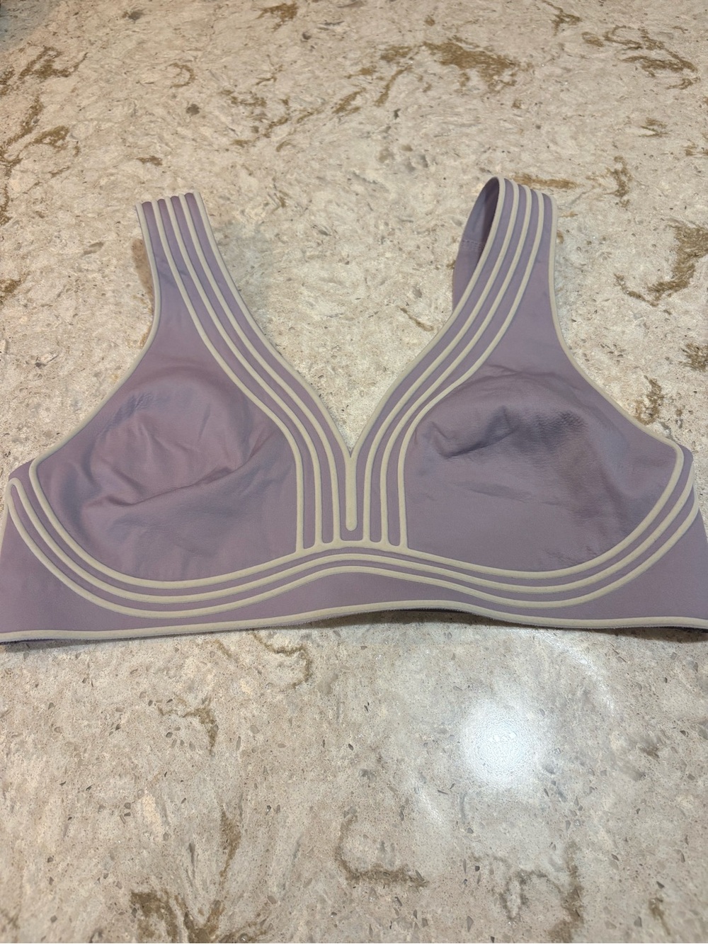 lululemon athletica Lavender Sports Bra with Cream Trim
